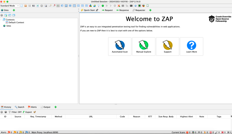 OWASP ZAP interface